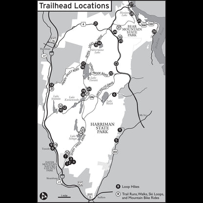 Circuit Hikes in Harriman Locator Map