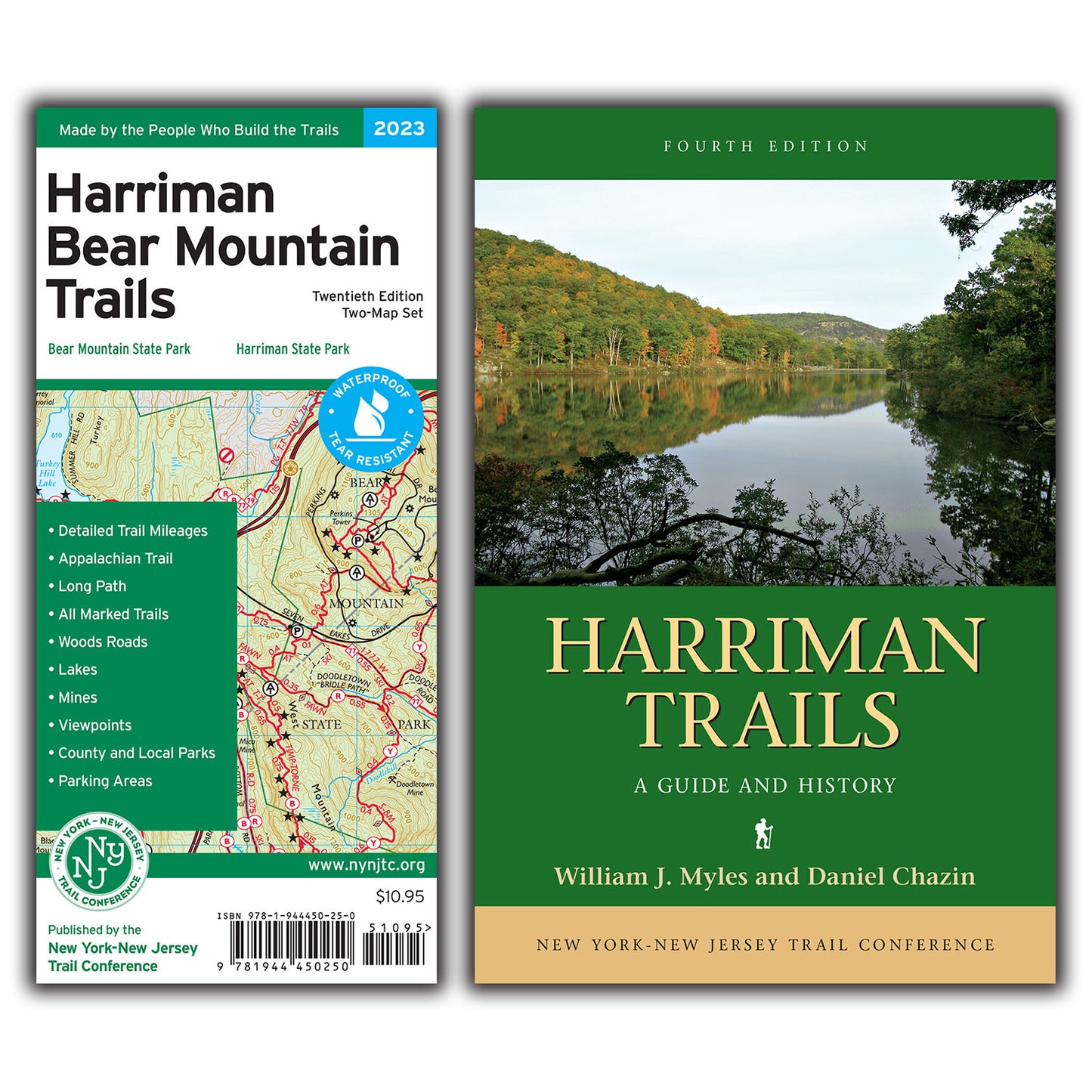 Combo of Harriman-Bear Mountain Map and Book