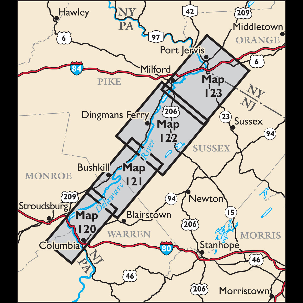 Delaware Water Gap & Kittatinny Trails Map **NEW**