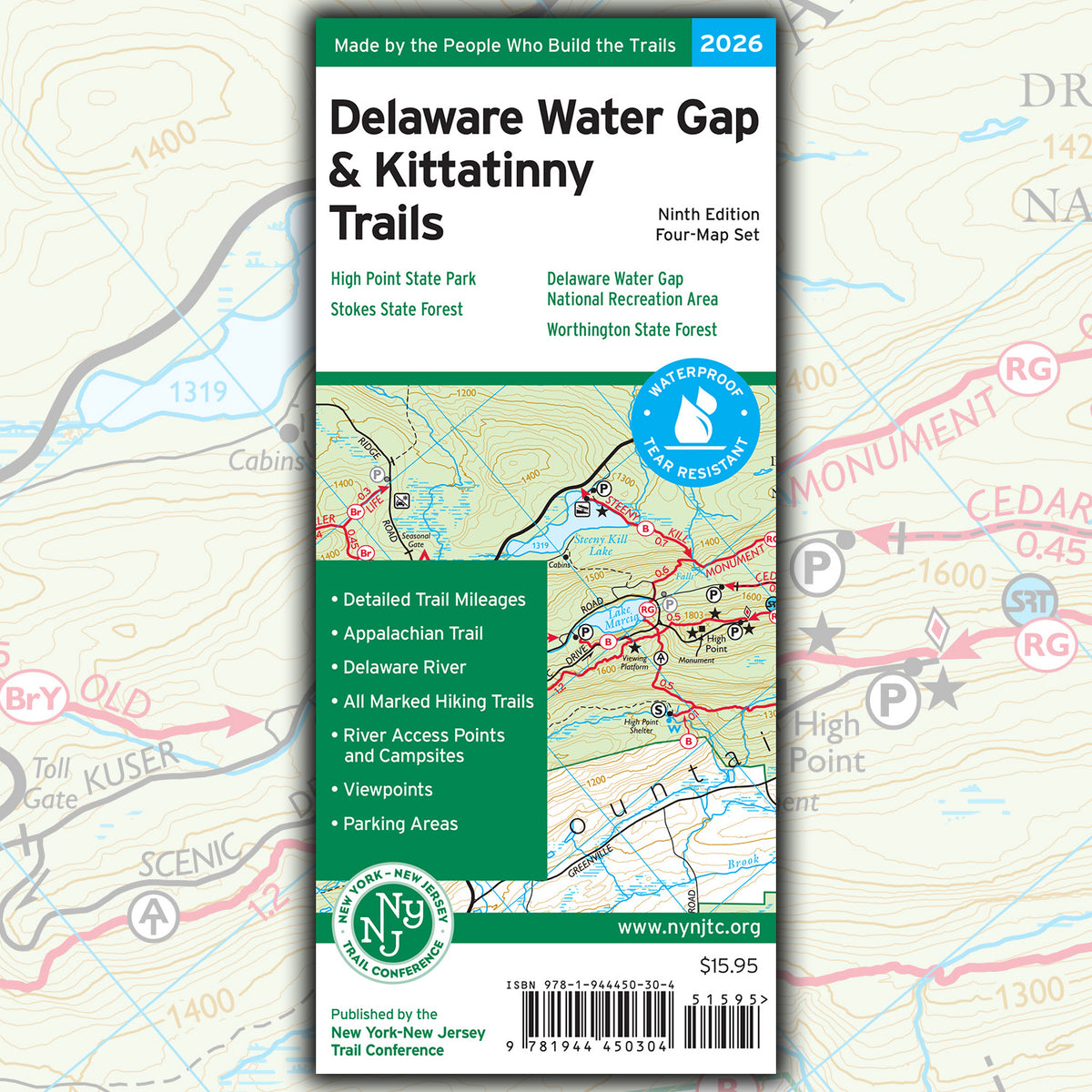 Delaware Water Gap & Kittatinny Trails Map **NEW**