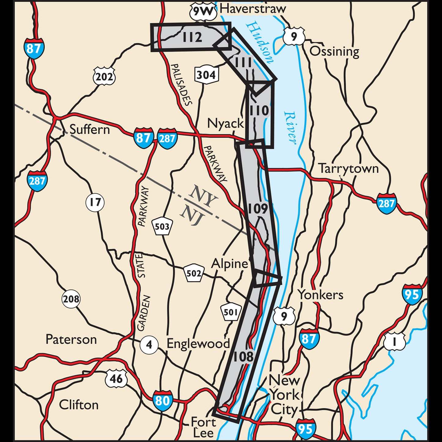 Hudson Palisades Map Locator Map